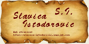 Slavica Istodorović vizit kartica